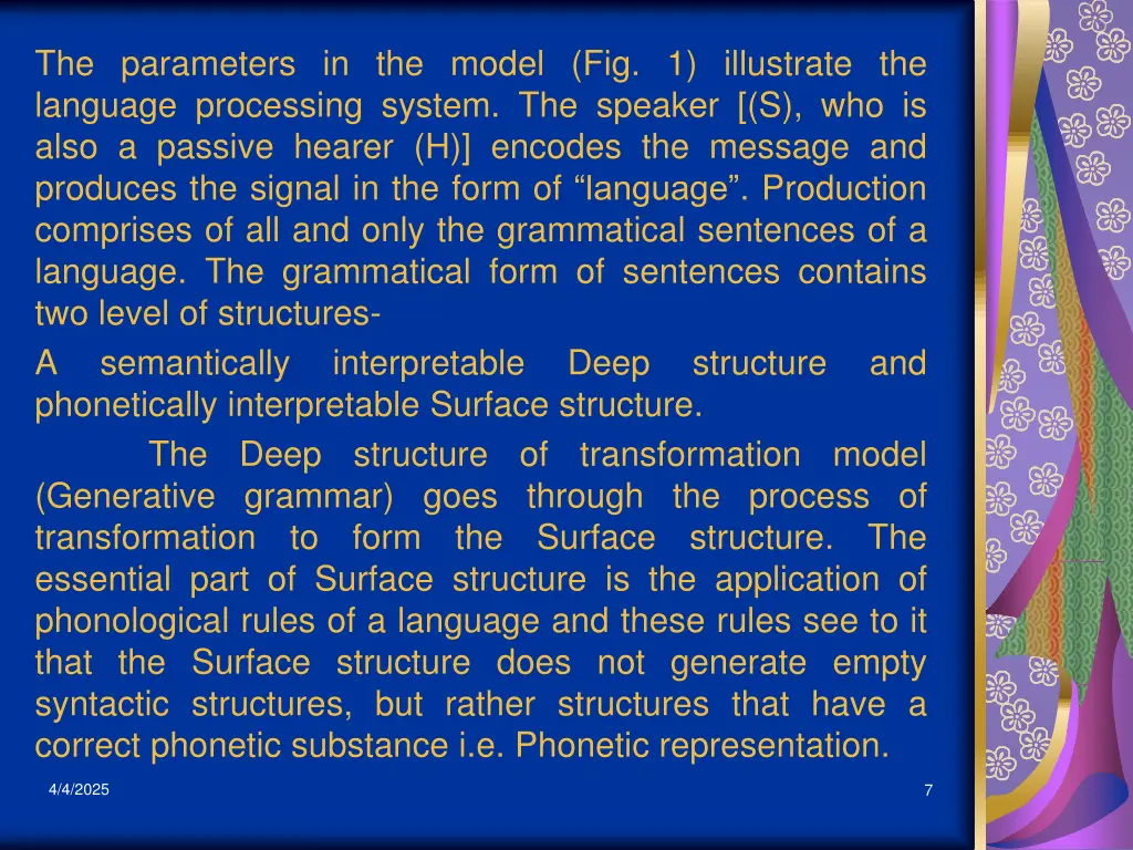 the parameters in the model fig 1 illustrate