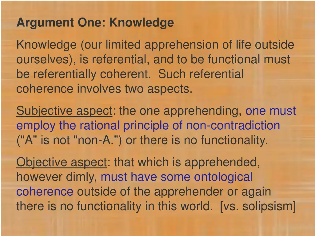 argument one knowledge