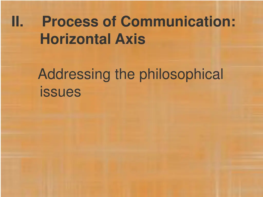 ii process of communication horizontal axis