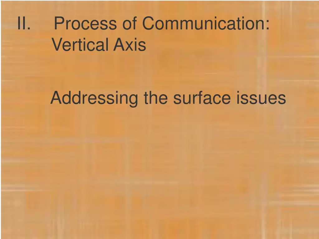 ii process of communication vertical axis