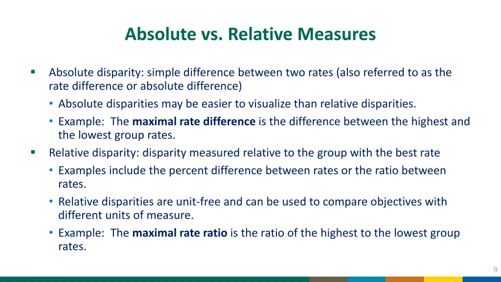 absolute vs relative measures