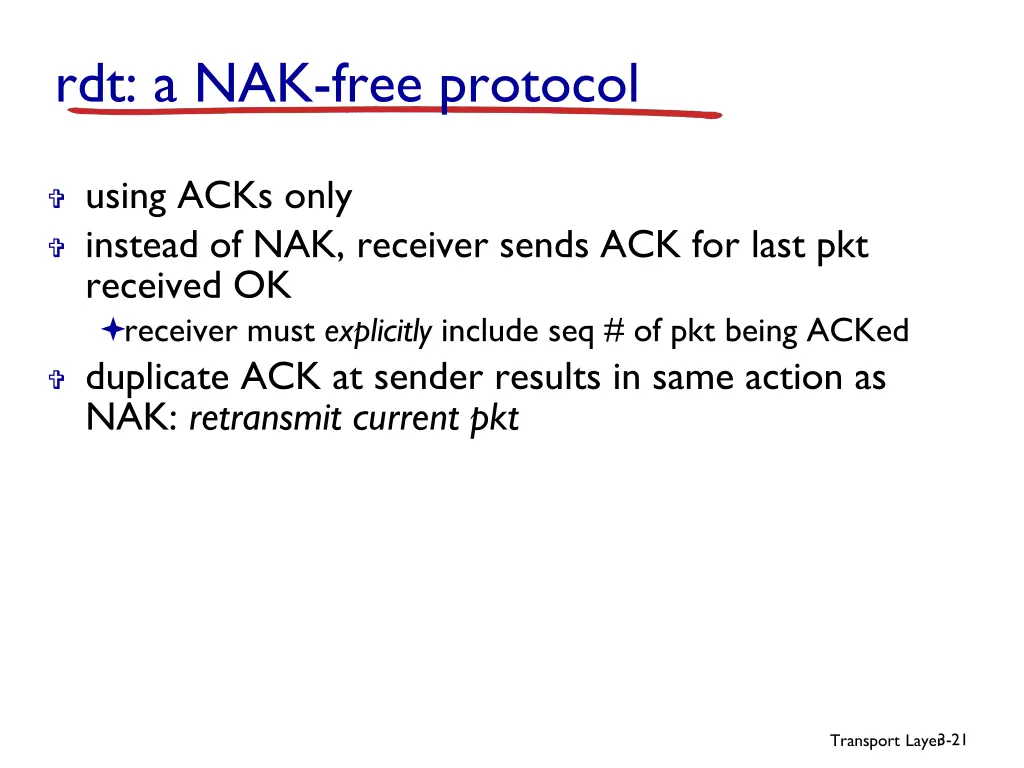 rdt a nak free protocol