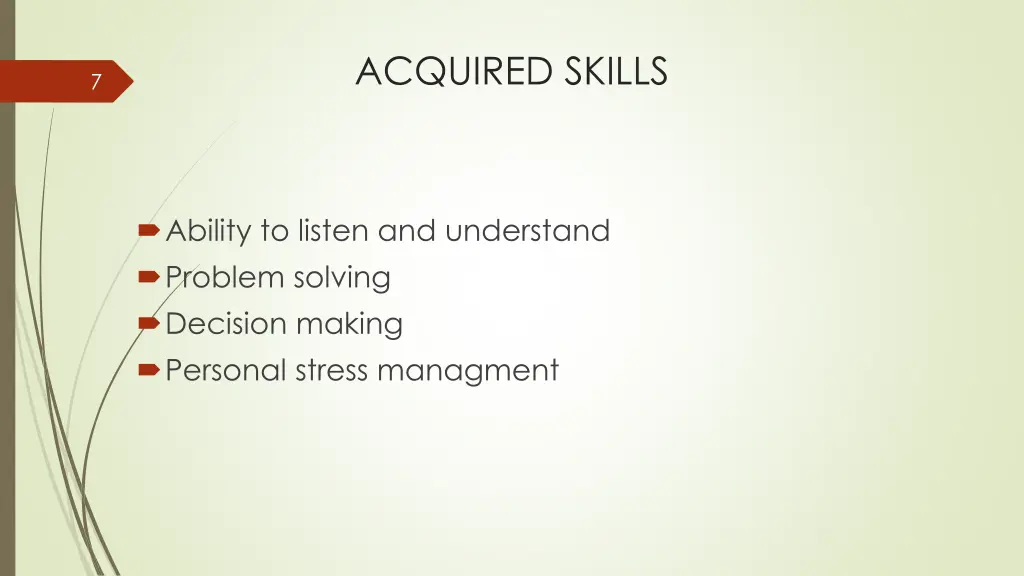 acquired skills