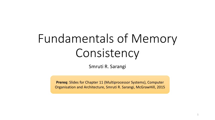 fundamentals of memory consistency