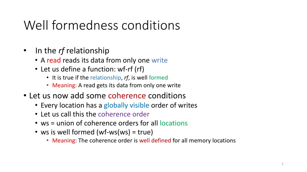 well formedness conditions