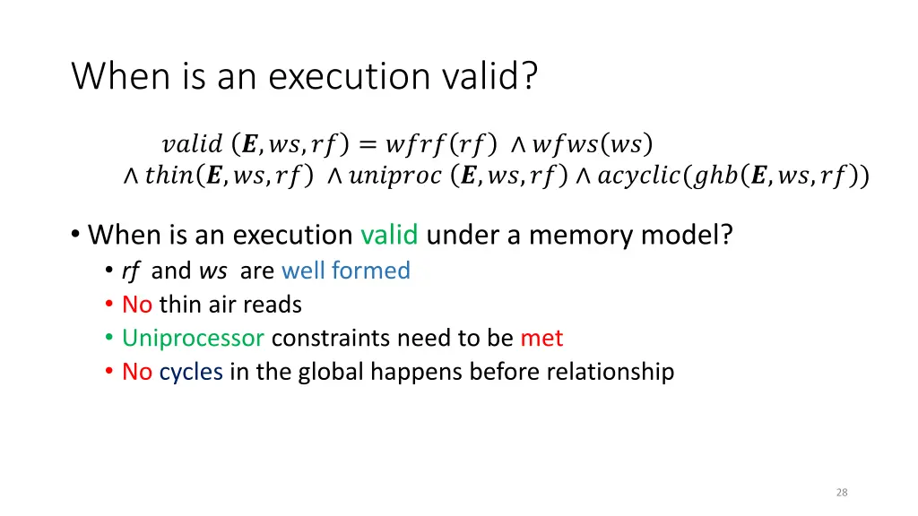 when is an execution valid