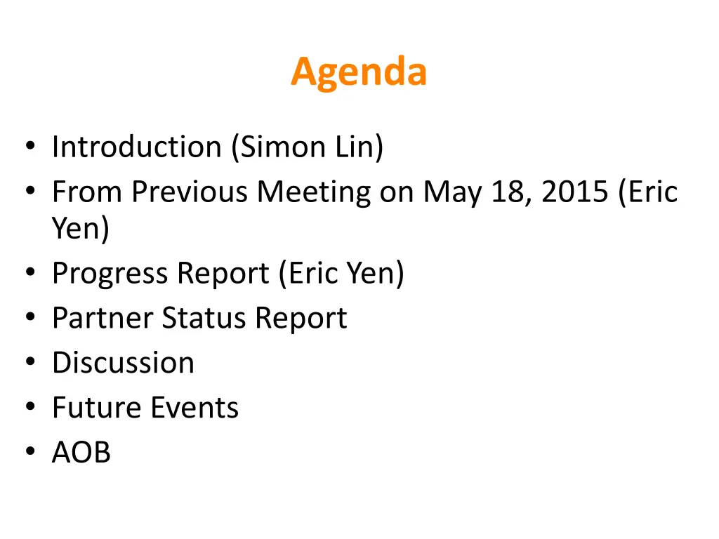 agenda