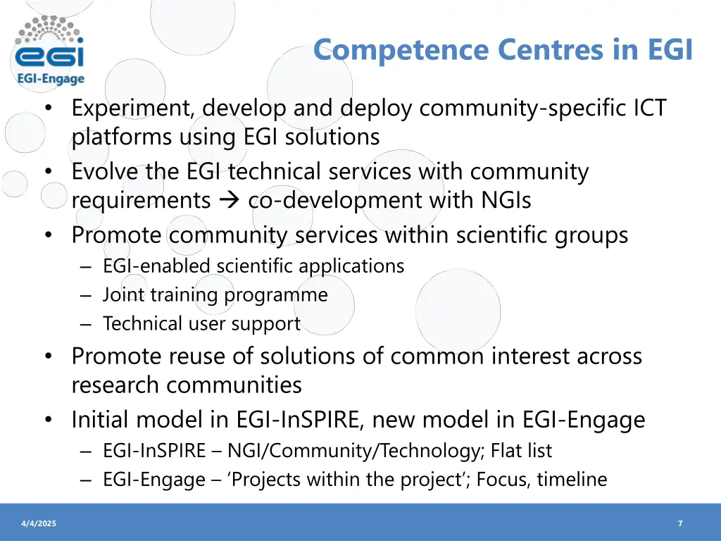 competence centres in egi