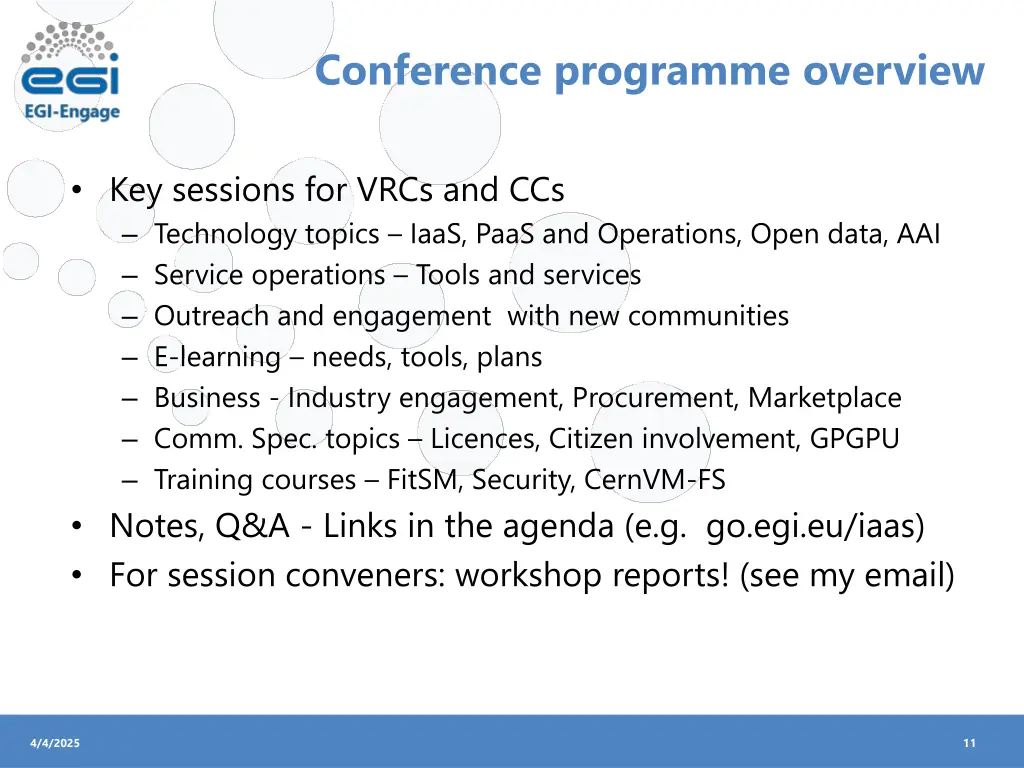 conference programme overview