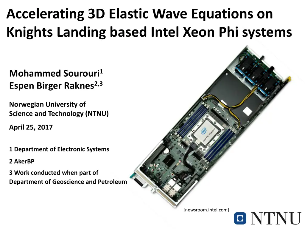accelerating 3d elastic wave equations on knights 2