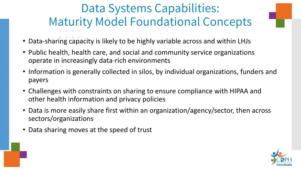 data systems capabilities maturity model