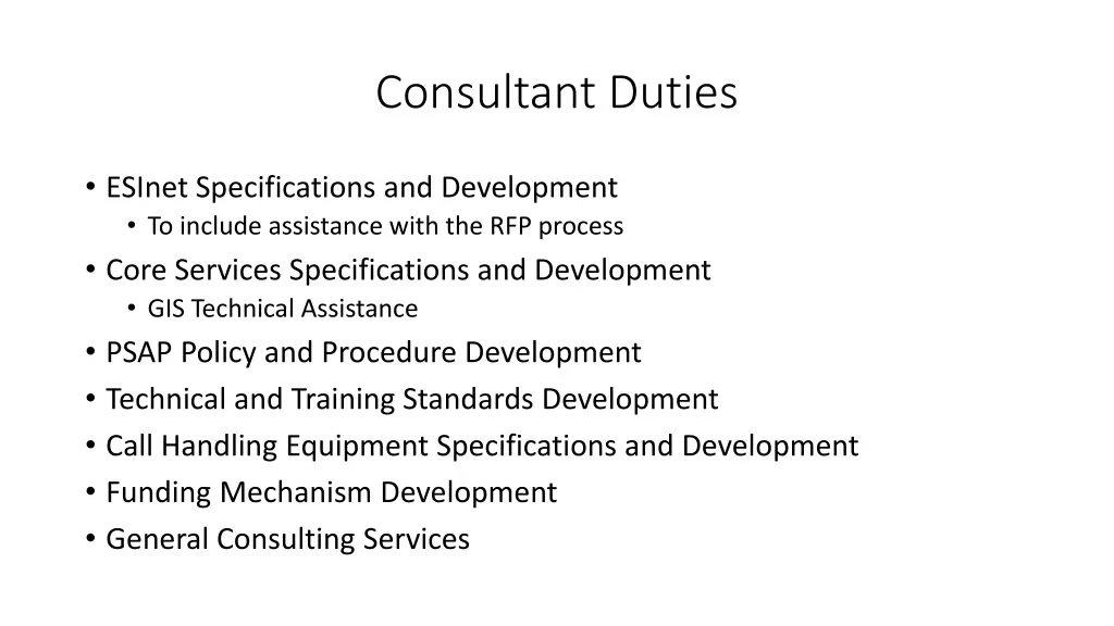 consultant duties