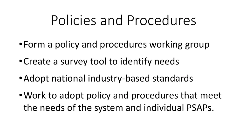 policies and procedures