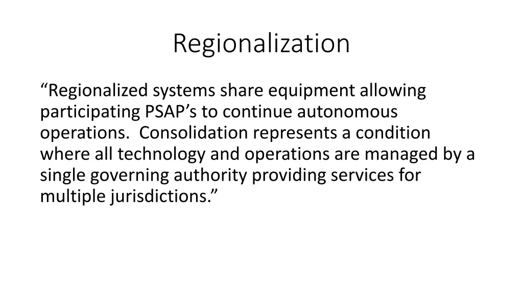 regionalization