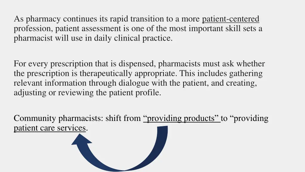as pharmacy continues its rapid transition