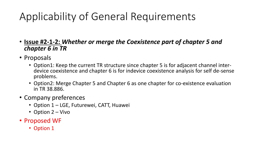 applicability of general requirements