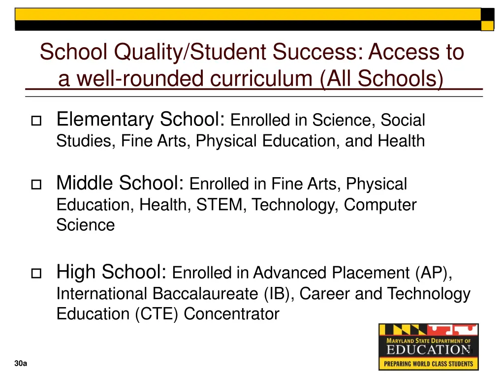school quality student success access to a well
