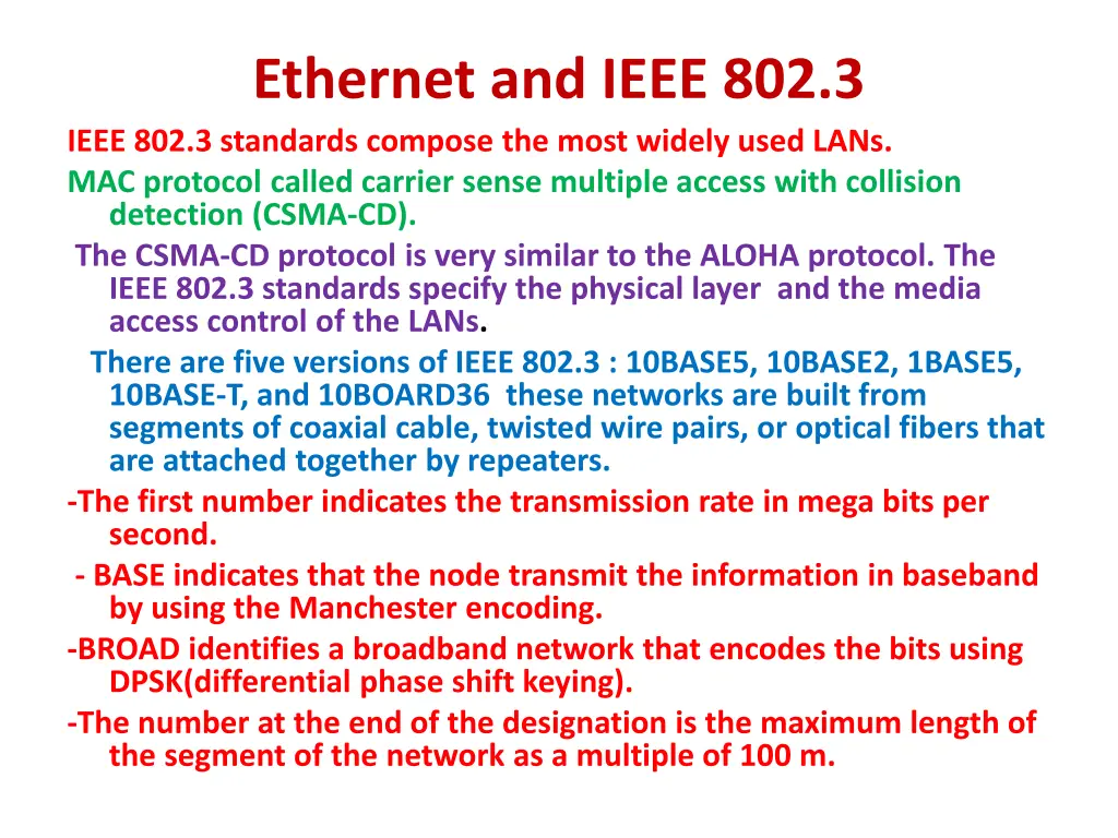 ethernet and ieee 802 3 ieee 802 3 standards