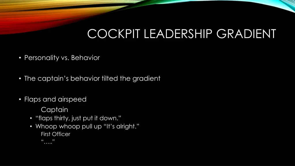 cockpit leadership gradient