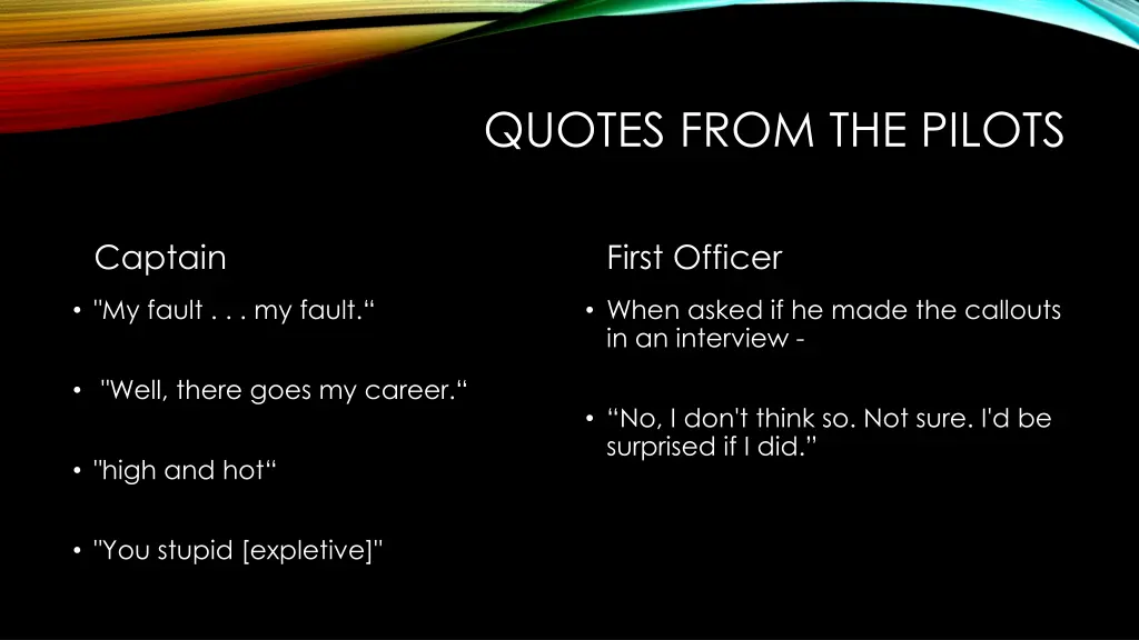 quotes from the pilots