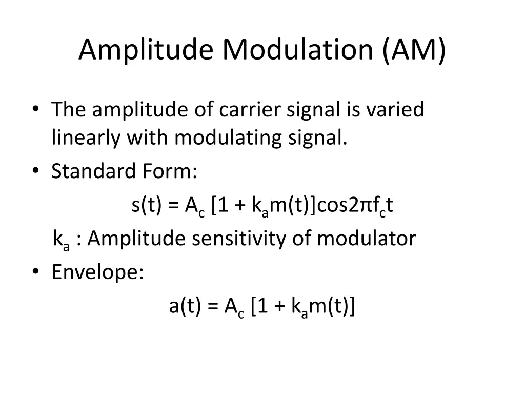 amplitude modulation am