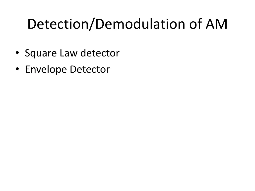 detection demodulation of am