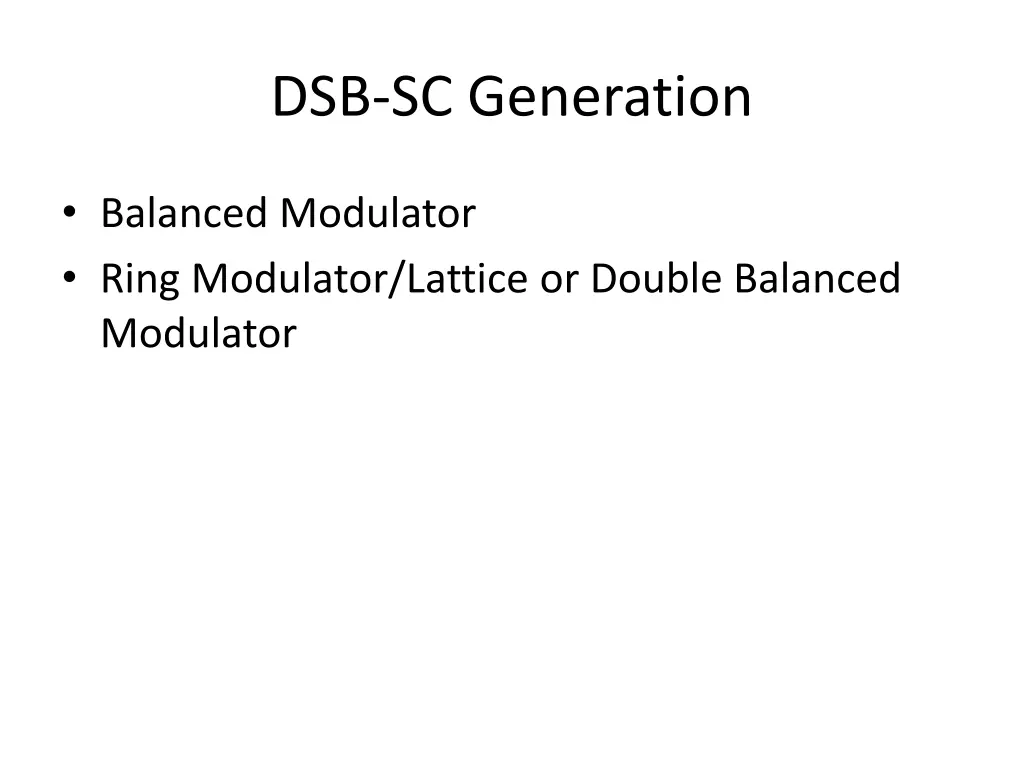 dsb sc generation