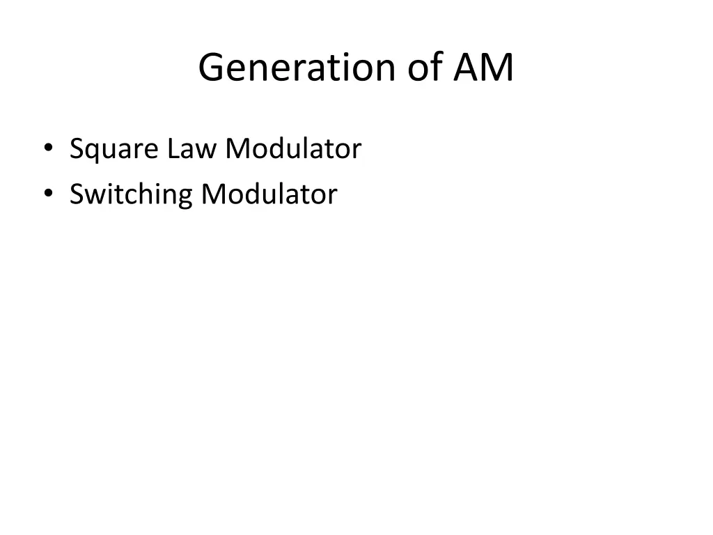 generation of am