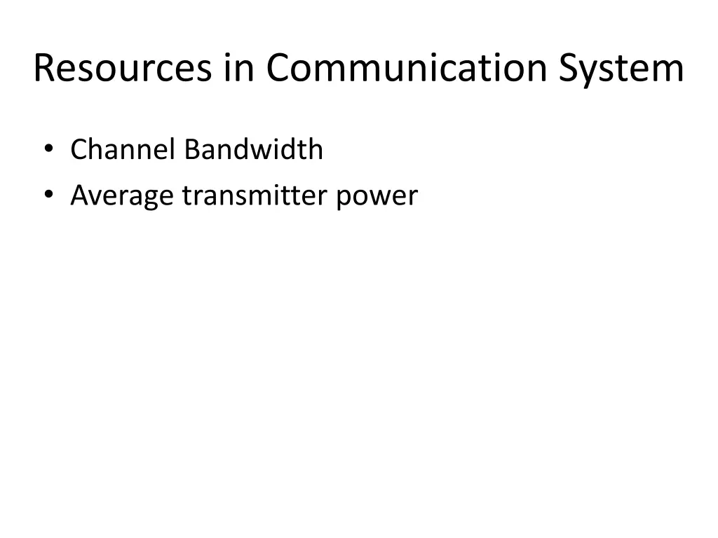 resources in communication system