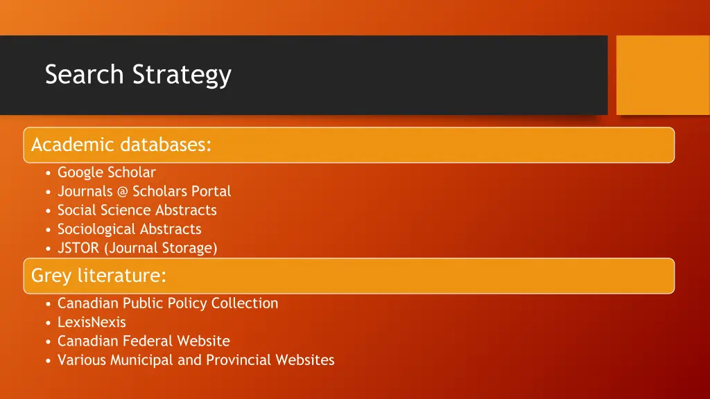 search strategy