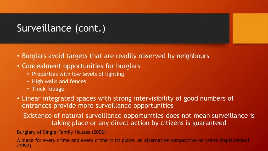 surveillance cont