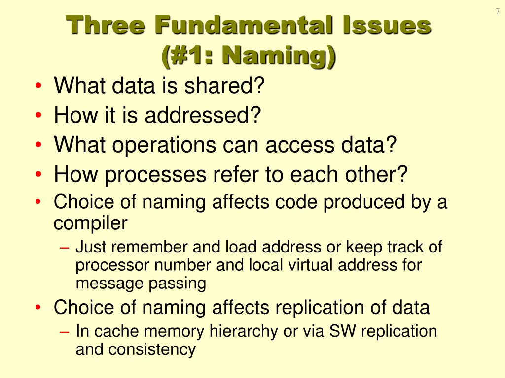 three fundamental issues 1 naming what data