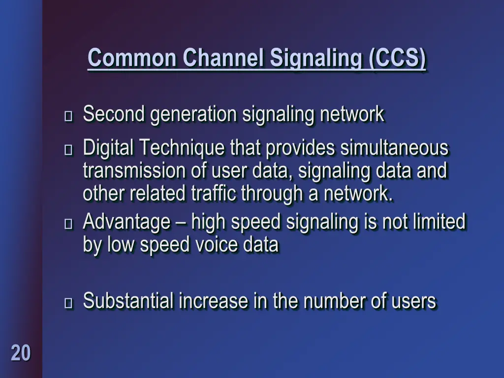 common channel signaling ccs