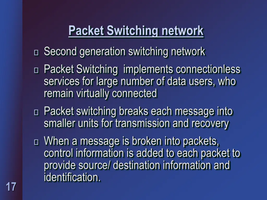 packet switching network