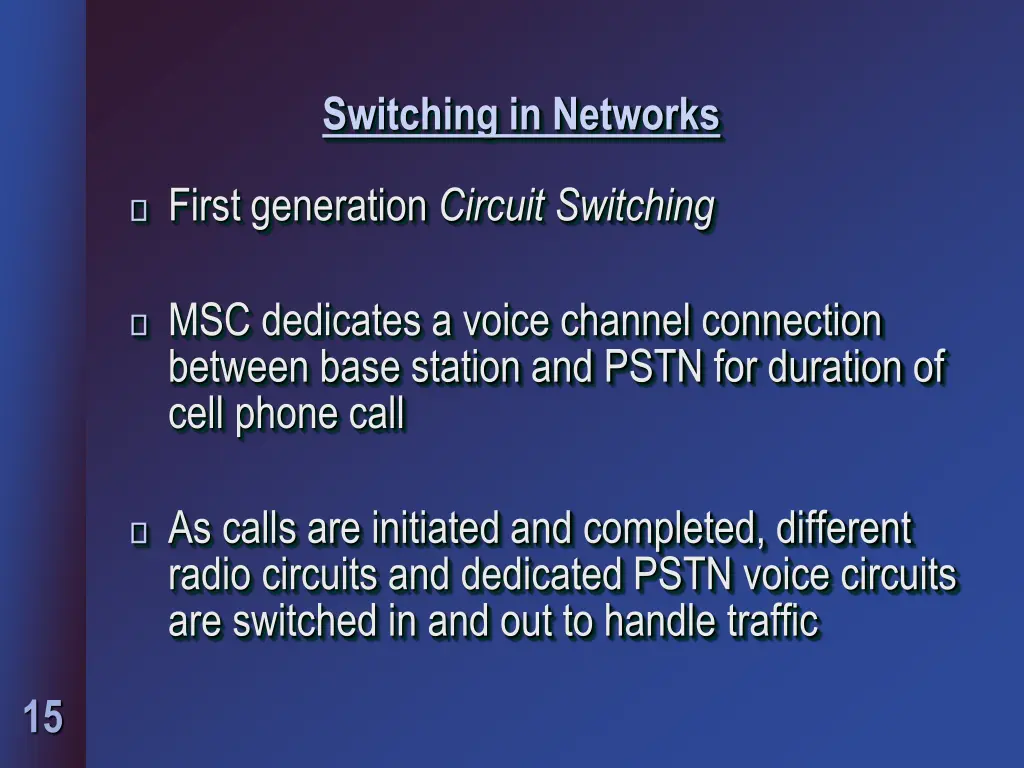 switching in networks