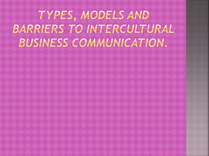 types models and barriers to intercultural