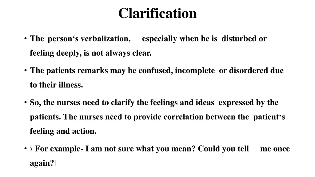 clarification