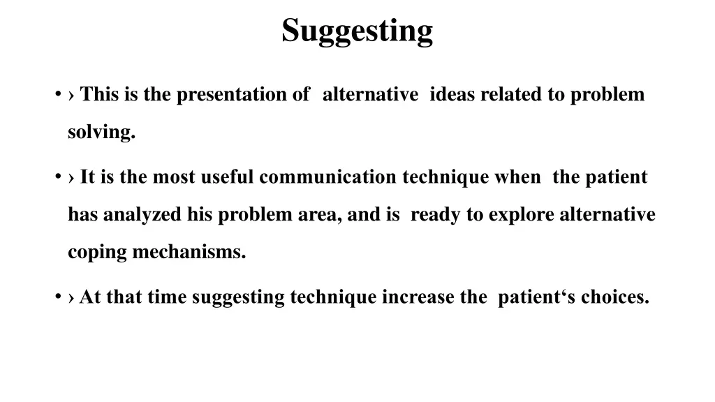 suggesting