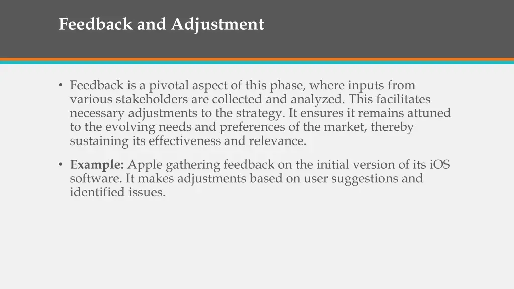 feedback and adjustment