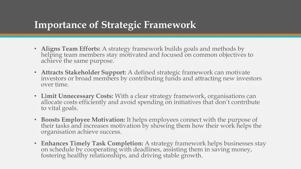 importance of strategic framework