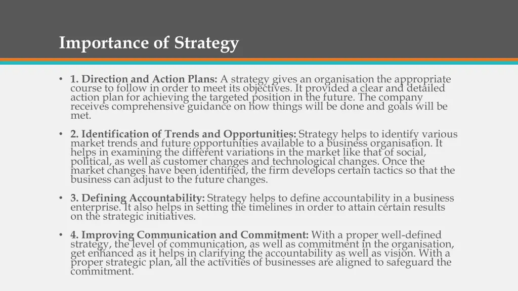 importance of strategy