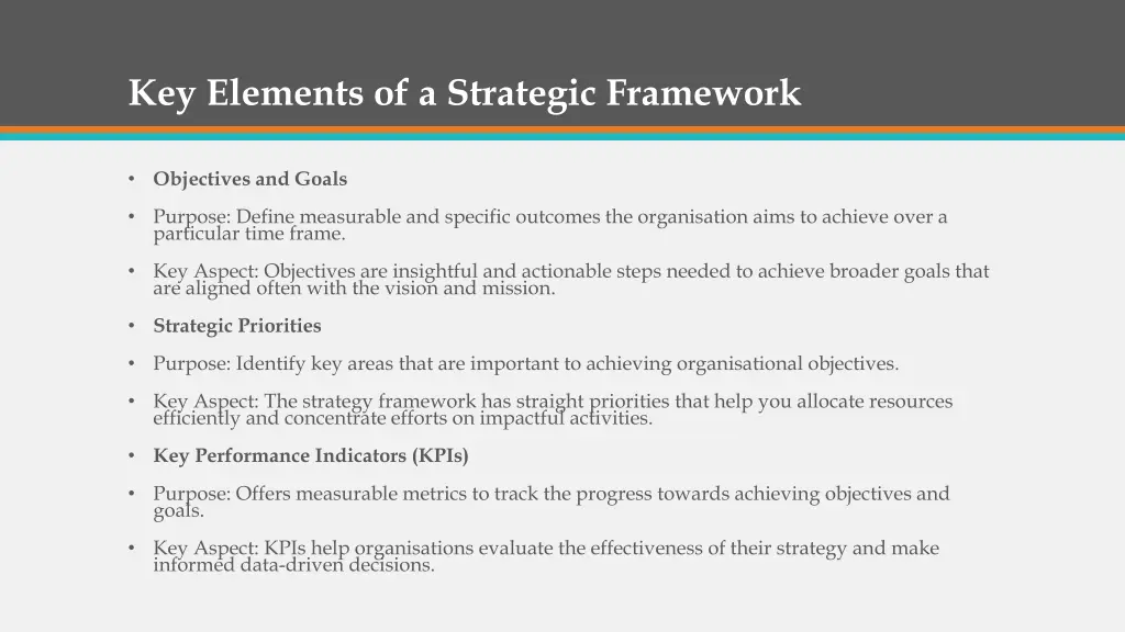 key elements of a strategic framework 1