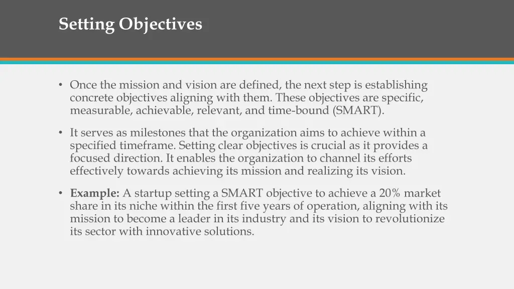 setting objectives