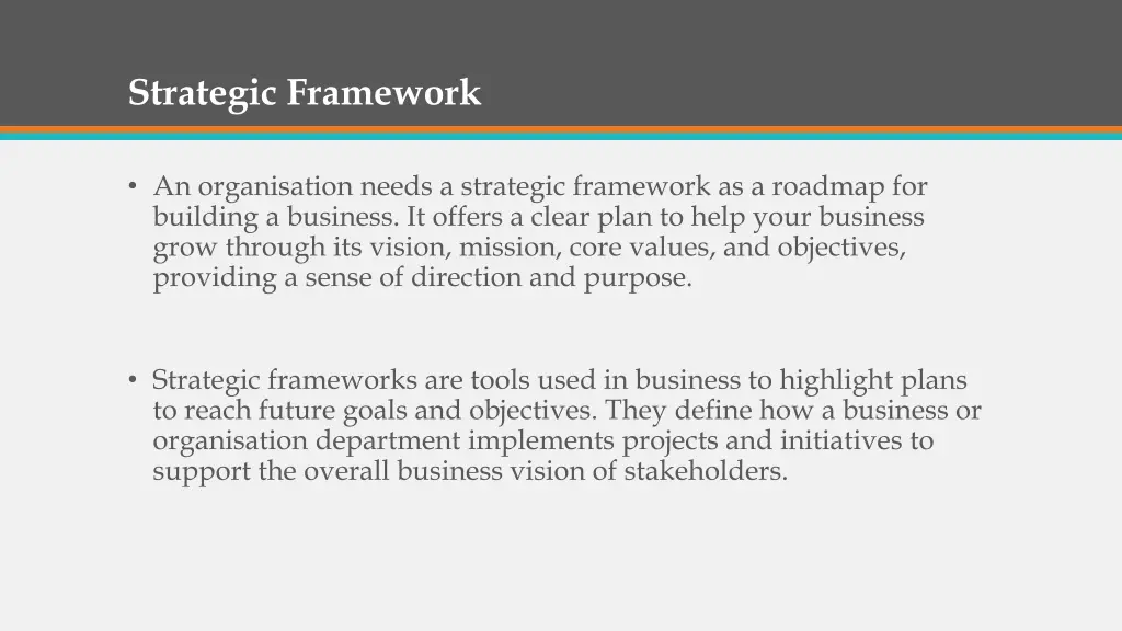 strategic framework