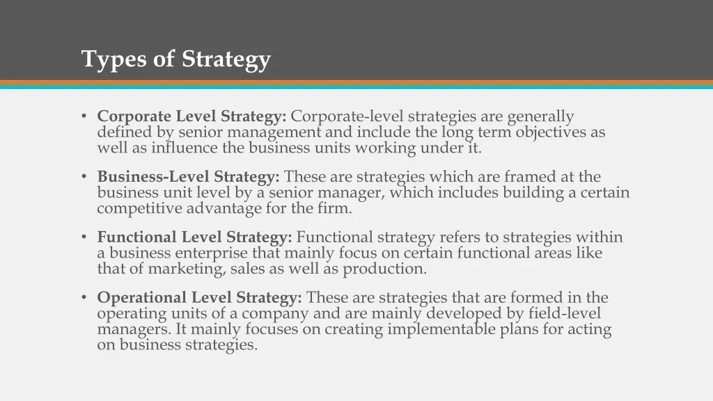 types of strategy