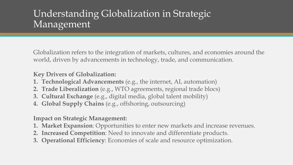 understanding globalization in strategic