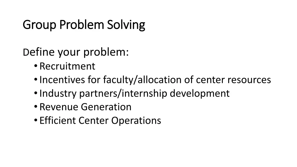 group problem solving group problem solving