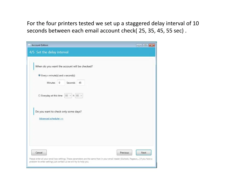 for the four printers tested