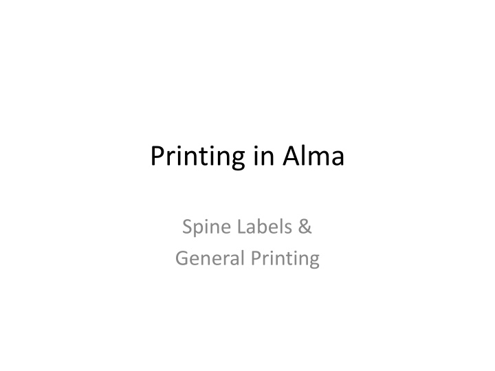 printing in alma