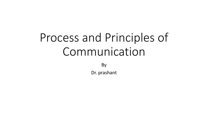 process and principles of communication